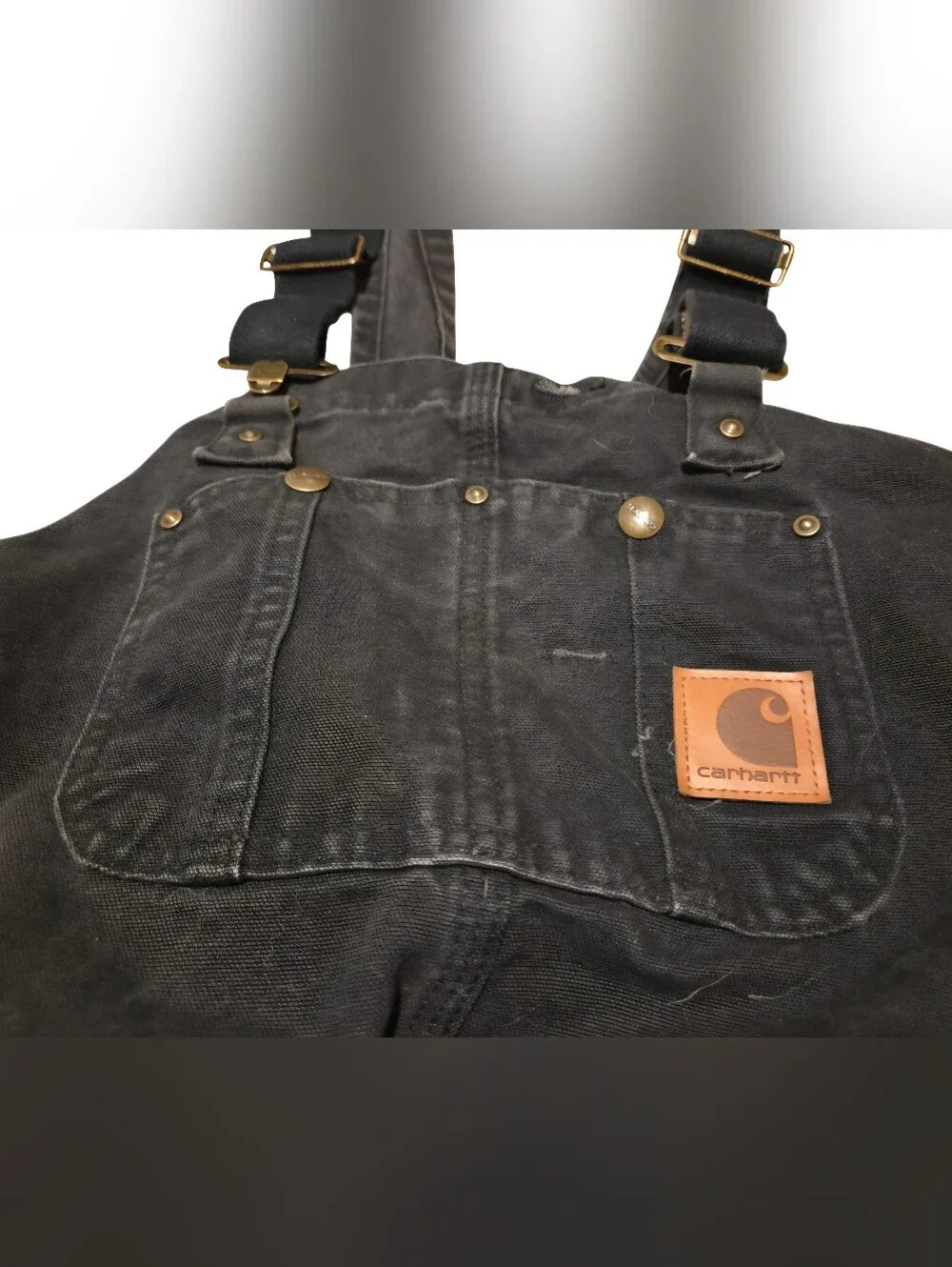 Carhartt Men's R27 BLK Quilt Lined Duck Bib Overalls 50x28 Black Workwear